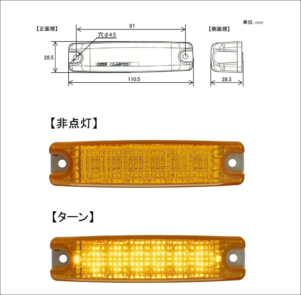 LED-RTSL-M. LEDリアターンシグナルランプミニ