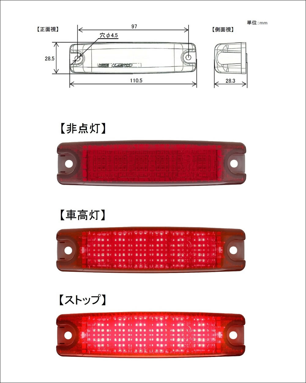 LED-STOPLM-M. LED車高灯 & ストップランプミニ