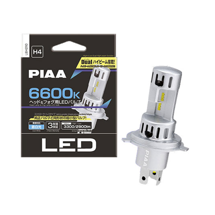 PIAA LEH210. ヘッド＆フォグ用 LEDバルブ 規格:H4 色温度:6600K